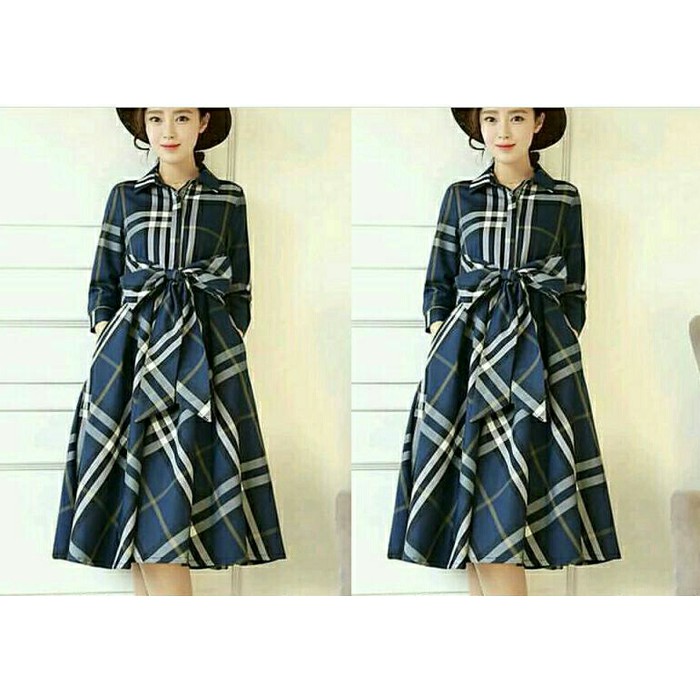 burberry dress*mini dress*simpel dress*dress kotak kotak*sale