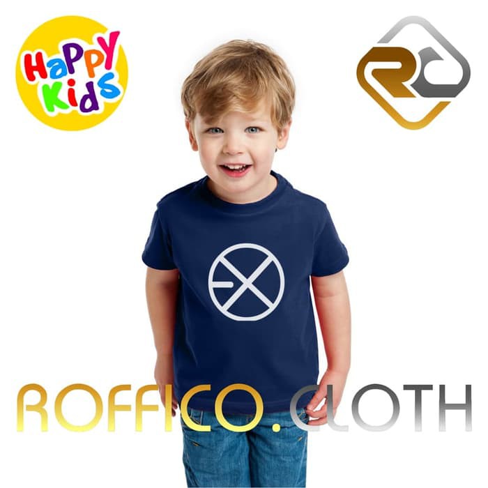 Tshirt Baju Kaos Anak Logo EXo Kpop - Navy