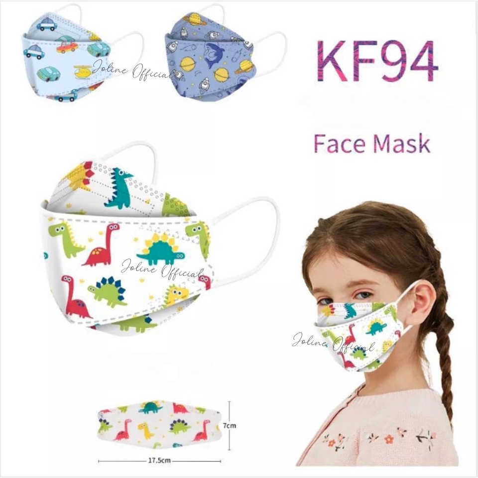 Masker KF94 Anak Korea 4 Ply Tebel Motif Warna Isi 10 Pcs / Masker KF94 kids Karakter  Motif Lucu Isi 10 Pcs