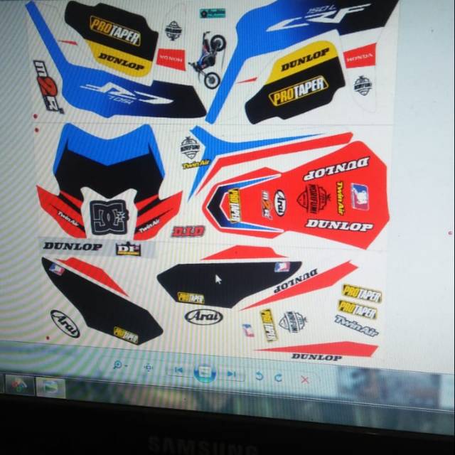 CRF DECAL.HITAM BIRU MERAH