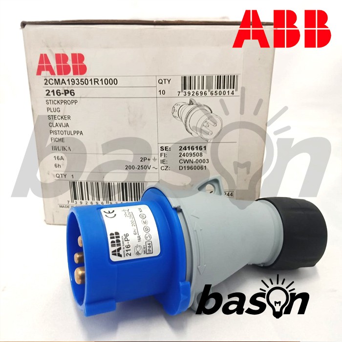 ABB Plugs 216P6 - 16A 200-250V IP44 2P+E | Blue