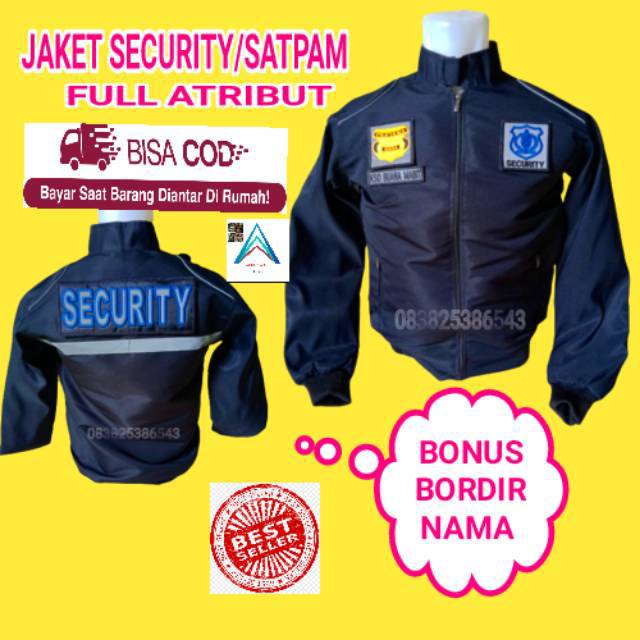 Jaket security  satpam terbaru murah hitam bomber