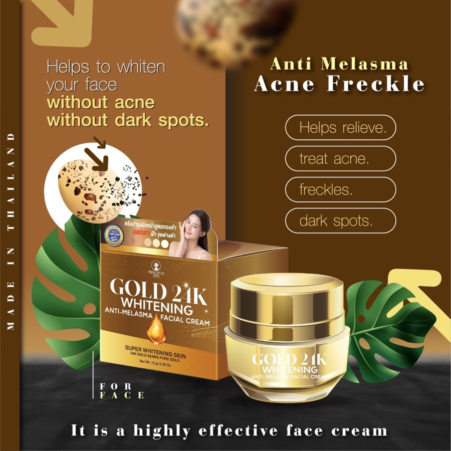 PRECIOUS SKIN GOLD 24K WHITENING ANTI MELASMA FACIAL CREAM 24K GOLD EKSTRA GINSENG