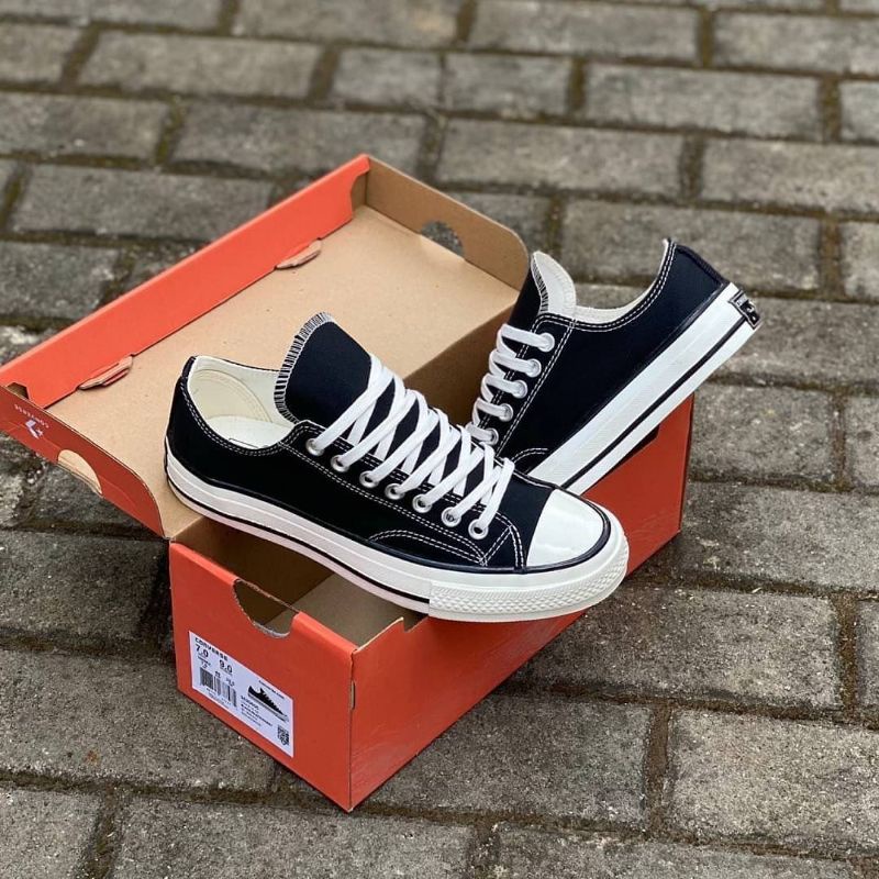 (BISA COD) SEPATU CONVERSE 70s LOW BLACKWHITE PREMIUM