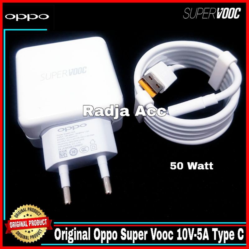 Charger Oppo Super Vooc 5A USB Type C Super Fast Charging 50Watt