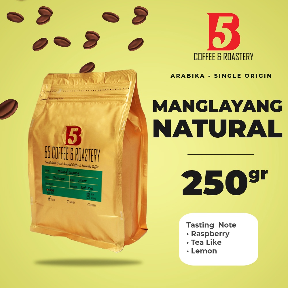 

Kopi Arabika Manglayang Natural | Medium Roast 250 gr | B5 Coffee