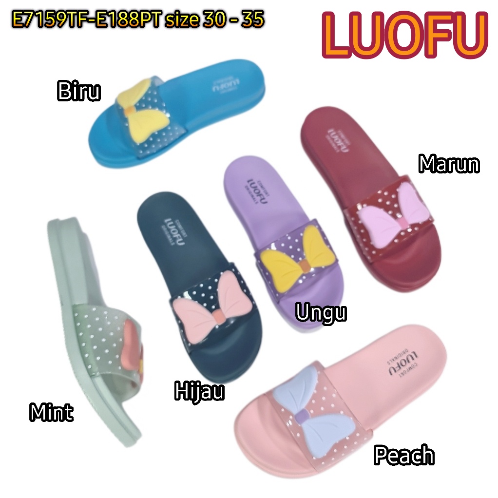 jelly sandal anak cewek luofu karet import sendal selop E7159TF-E118PT