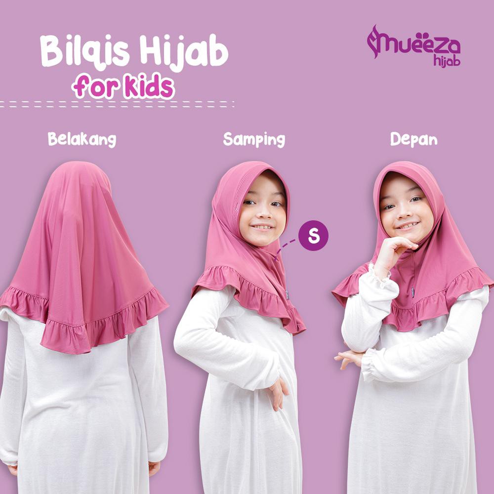 Jilbab Mueeza Hijab - Hijab Bilqis Kids Remaja Dewasa - Kerudung Anak Syari - Premium Spandex Jersey-S