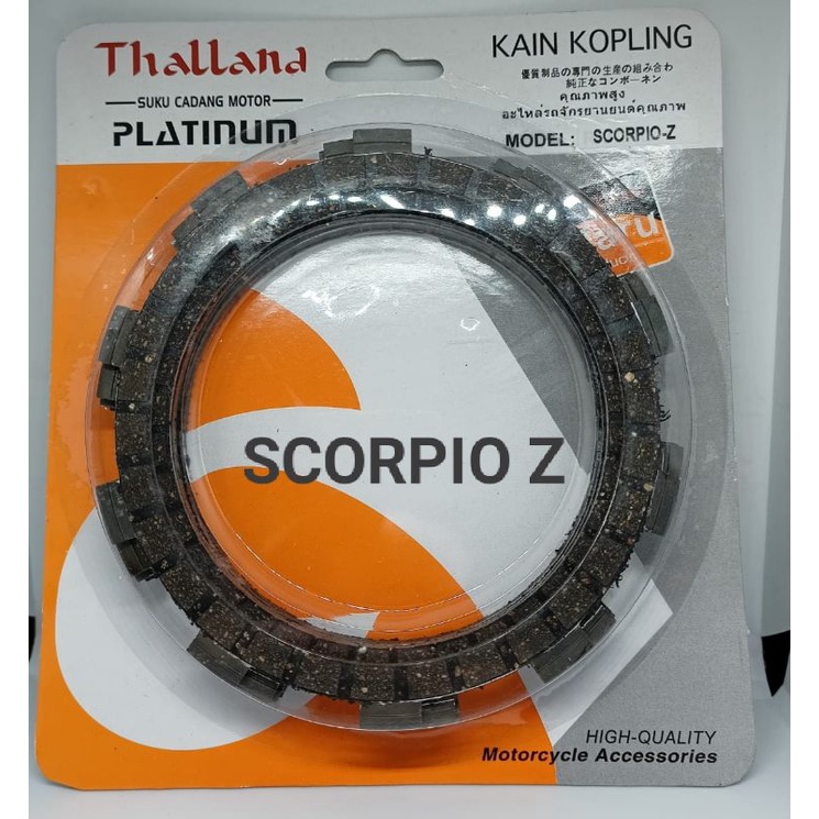 KAMPAS KOPLING (CLUTCH CAMPAS)PLAT KOPLING (CLUTCH PLATE) KAIN KOPLING (CLUTCH FABRIC) SCORPIO Z pnp