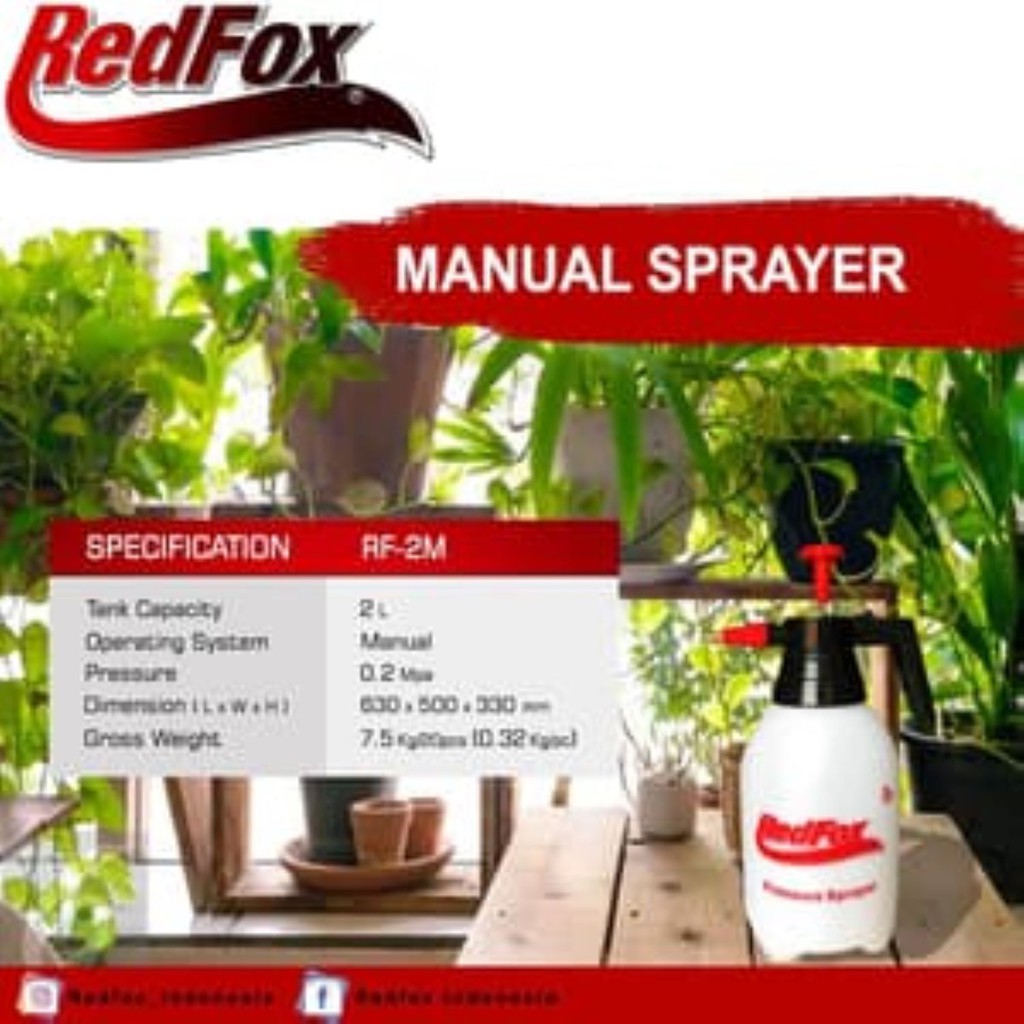 SEMPROTAN HAMA Botol 2 Liter Manual Pressure Sprayer Redfox RF-2M