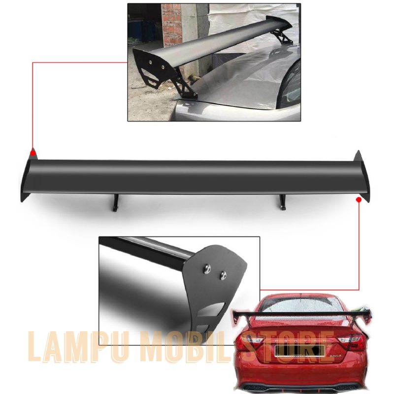 Universal Trunk Spoiler Aluminum GT Wing Sayap Belakang Mobil Sedan Dll Racing Look