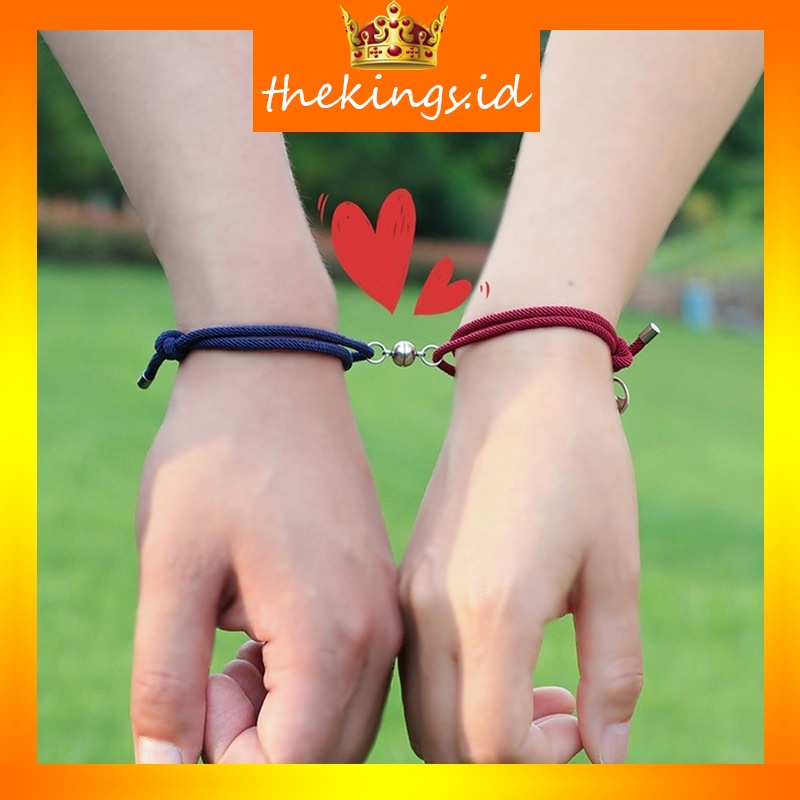 2 PCS Gelang Couple Magnet  COD Gelang Tali Couple Magnet Attract Bracelets