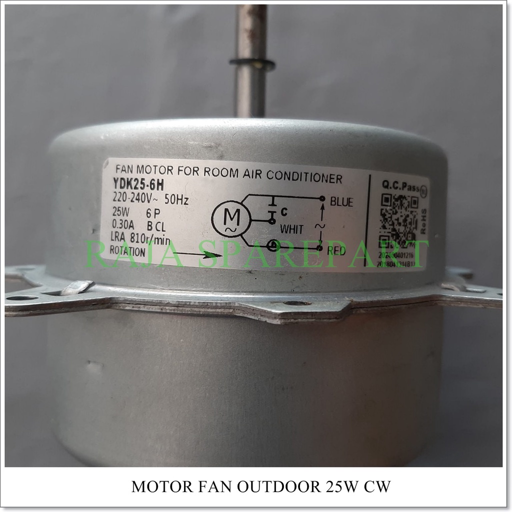 Motor Fan Outdoor AC 25Watt CW (Putaran As kearah Kanan - Searah Jarum Jam)