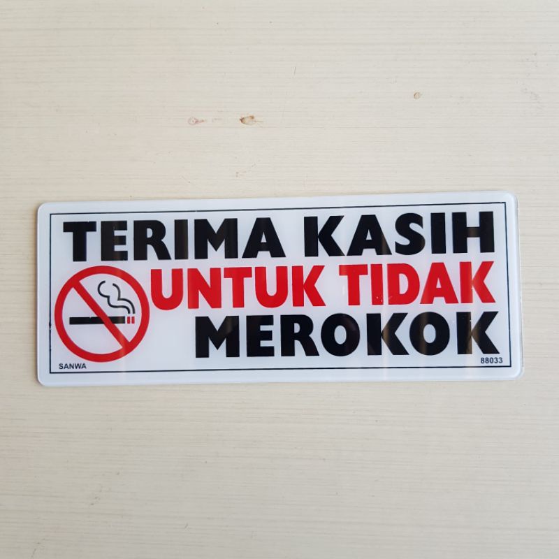 

Ready 22x9cm Tulisan Terimakasih untuk tidak merokok atau Tulisan di larang merokok Bahan acrylic akrilik