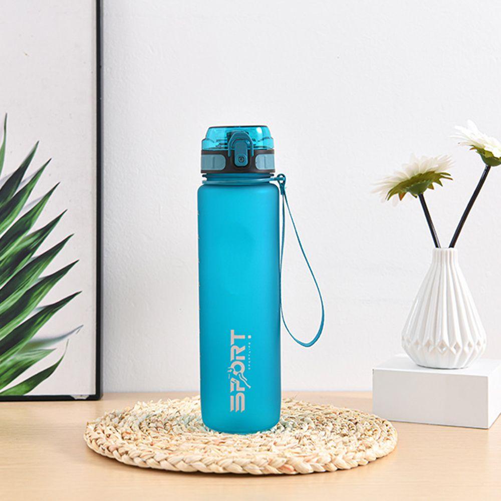 Solighter Botol Air Dengan Skala Olahraga Travel Langsung Minum Perlengkapan Minum Gradasi Frosted