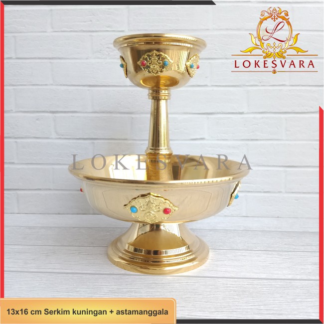 Persembahan Altar Puja Serkim Astamanggala Kuningan 13x16cm