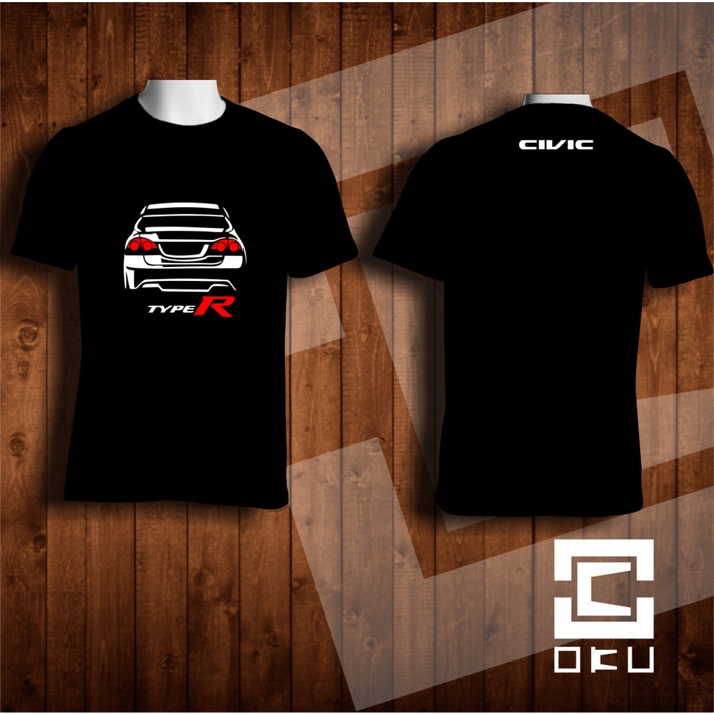 sablon kaos satuan Honda Civic type R - kaos sablon nama Pria Custom - polyflex - Lengan Panjang - l