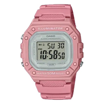 Casio General W218HC-2AVDF  / W-218HC-4A2VDF  4A 8A Jam Tangan Unisex Digital Karet