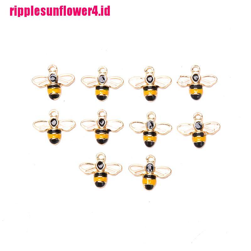 10pcs Liontin Bentuk Lebah Kecil Ukuran 14x12mm Untuk Membuat Perhiasan Kalung Anting