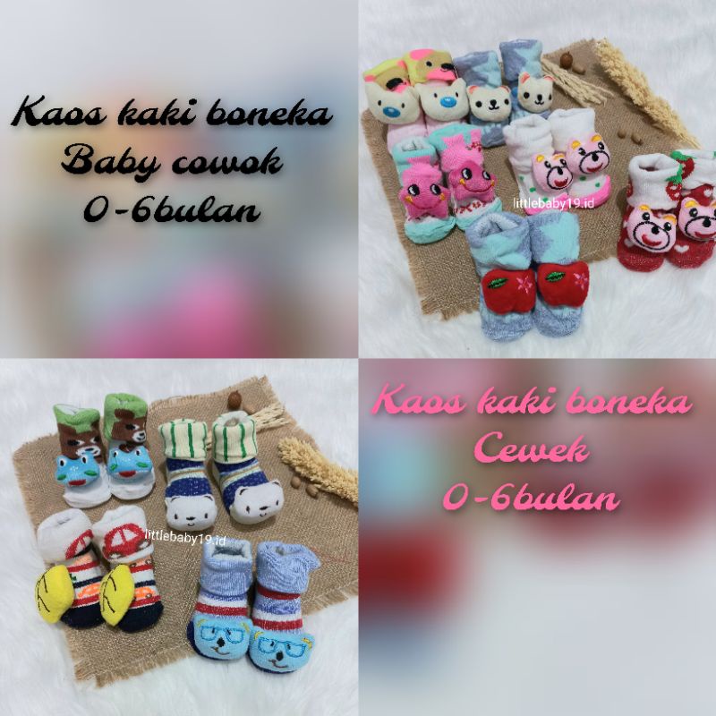 Kaos kaki Bayi Boneka Mika Murah - Kaos kaki Boneka Premium 0-6bulan