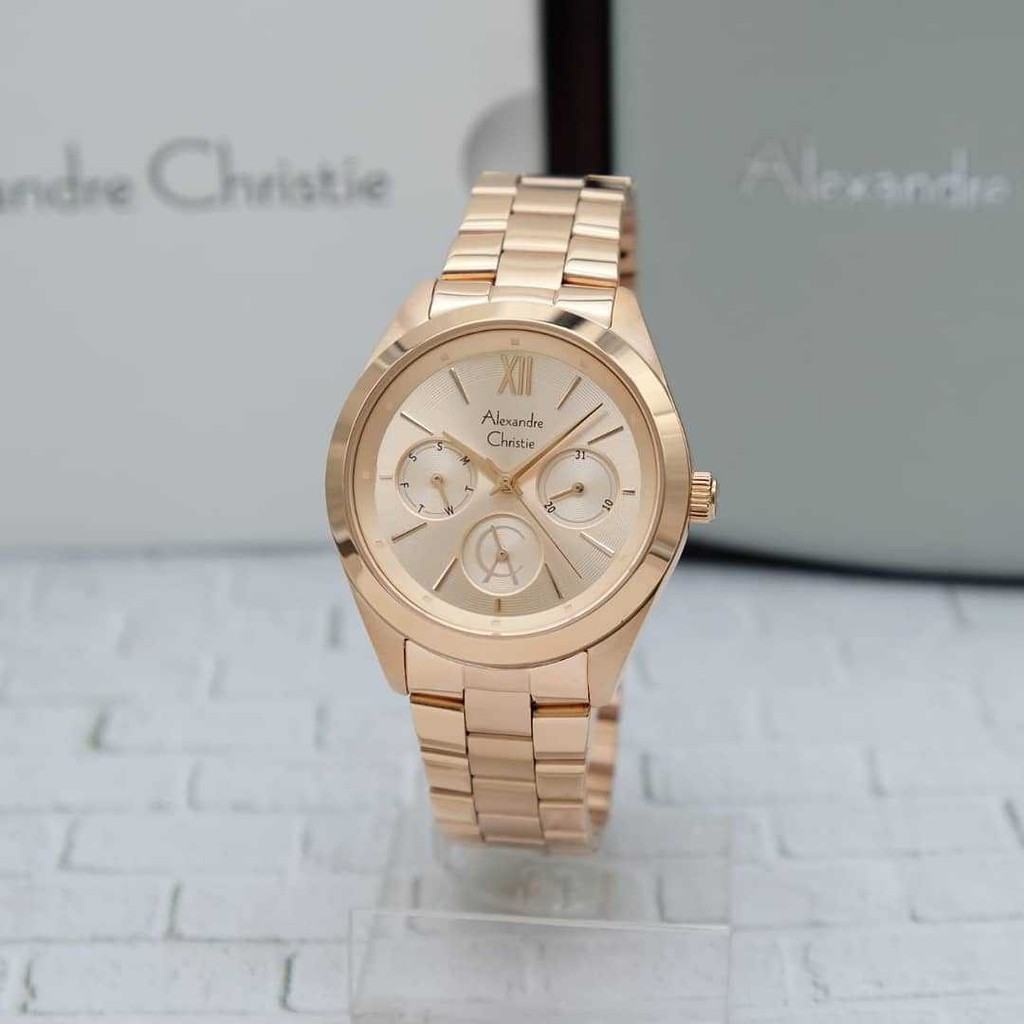 Jam Tangan Wanita Alexander Christie 2828 BF Full RoseGold