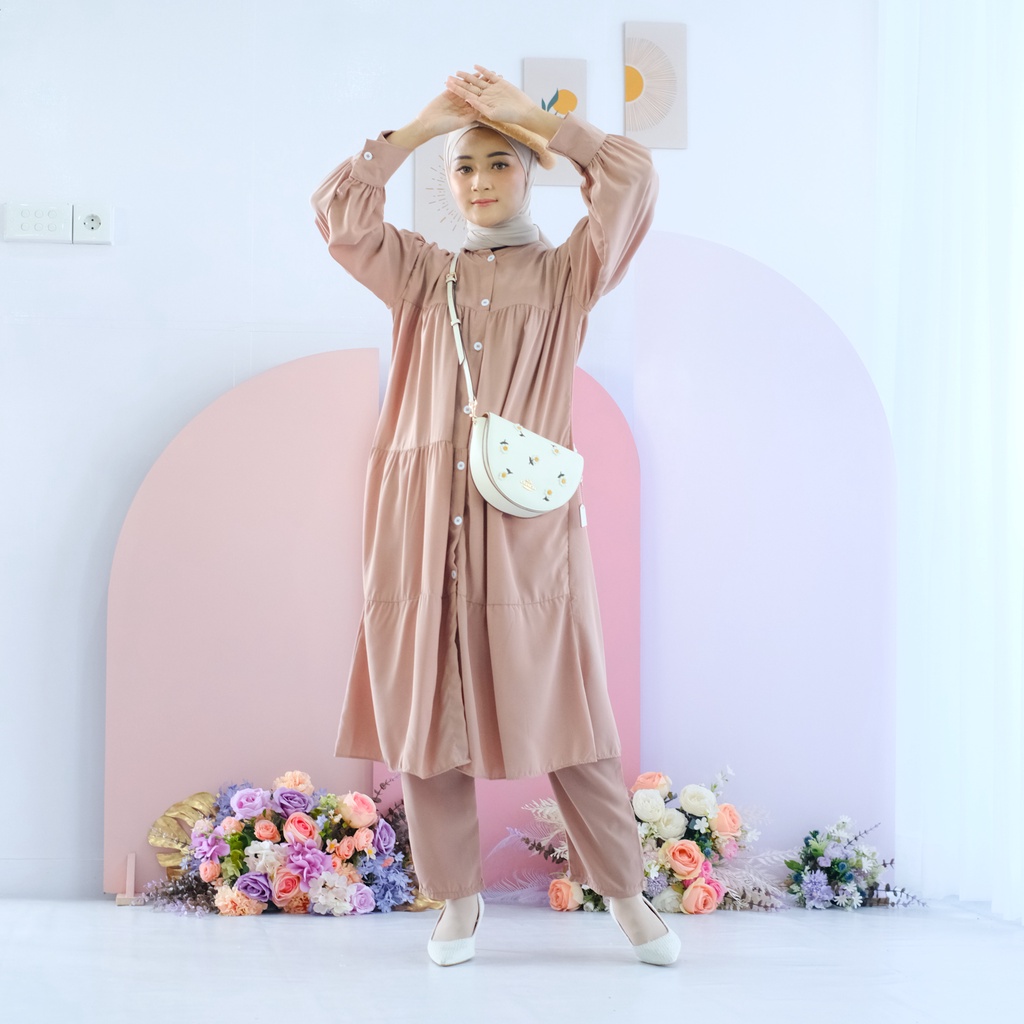 (MSB) ONE SET RUFUZA OVERSIZE RUFFLE DAILY BUSUI TUNIK SET WOLFIS