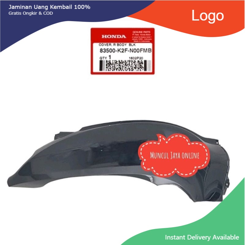 83500-K2F-N00FMB Cover Body KANAN Scoopy eSP K2F Sporty Black Hitam