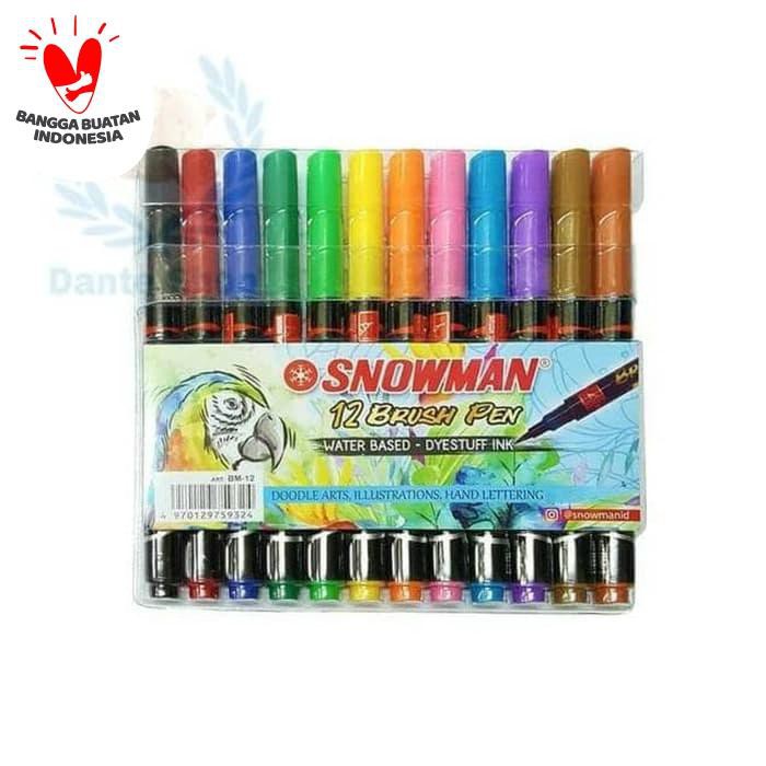 

Kaligrafi / Snowman Brush Pen 12 Warna Set Murah Meriah Ready