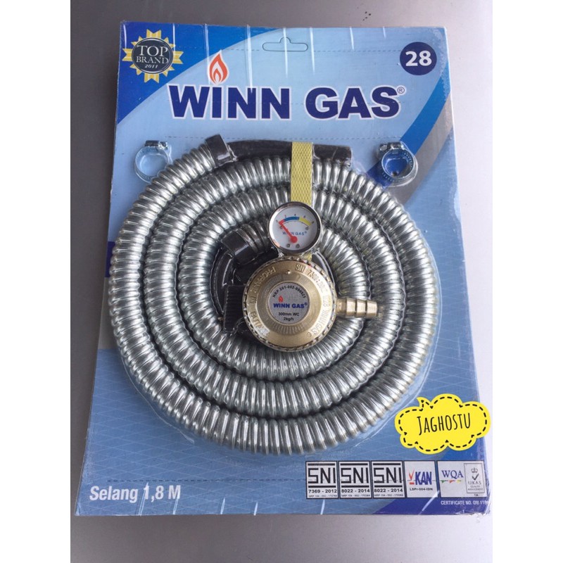 Selang Kompor Gas Paket dan Regulator Meter WINN GAS