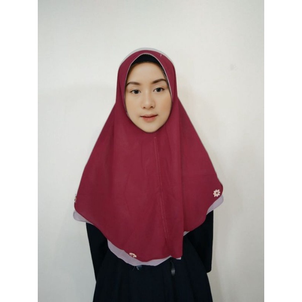 Jilbab Kerudung Hijab Syar'i Ceruty Dua warna BB