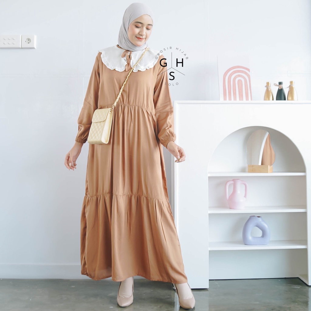 (MGA) GAMIS RISOLLA OVERSIZE REMPEL MAXY DAILY  DRESS RAYON UNIQLO