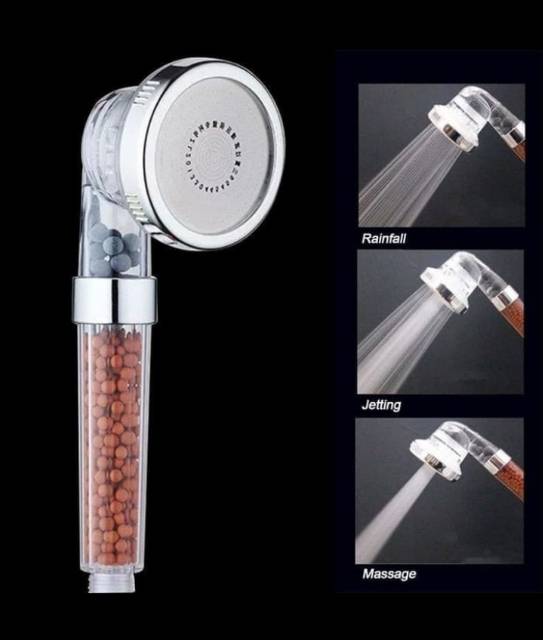 Kepala Shower Head Shower ION Filter 3Fungsi + Selang 140cm