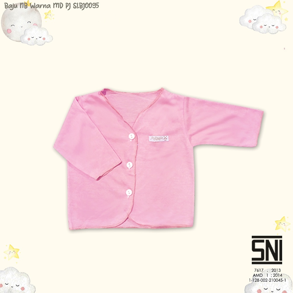 6 Pcs Baju Bayi (Newborn) Boboko SNI Lengan Panjang - Baju Bayi Newborn Piyama Warna Pastel 0-4 bulan