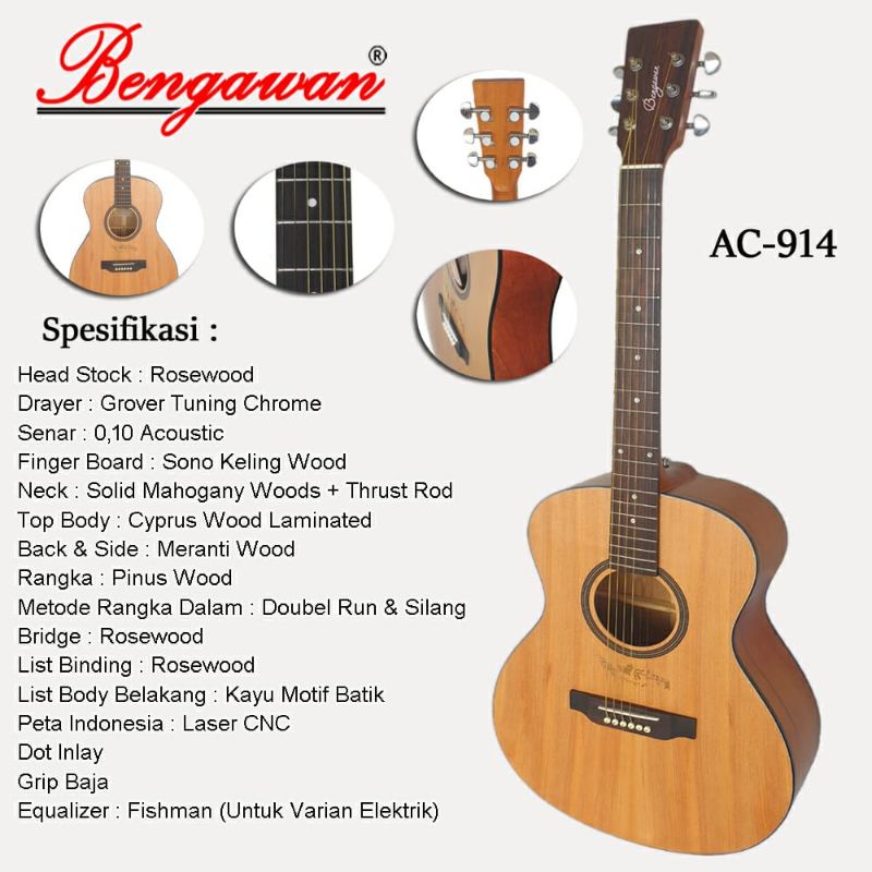 GITAR AKUSTIK ORIGINAL BENGAWAN AC - 914