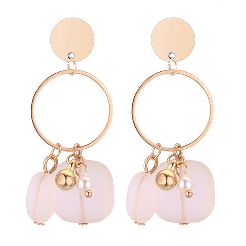 LRC Anting Tusuk Sweet Round Shape Decorated Y5938X