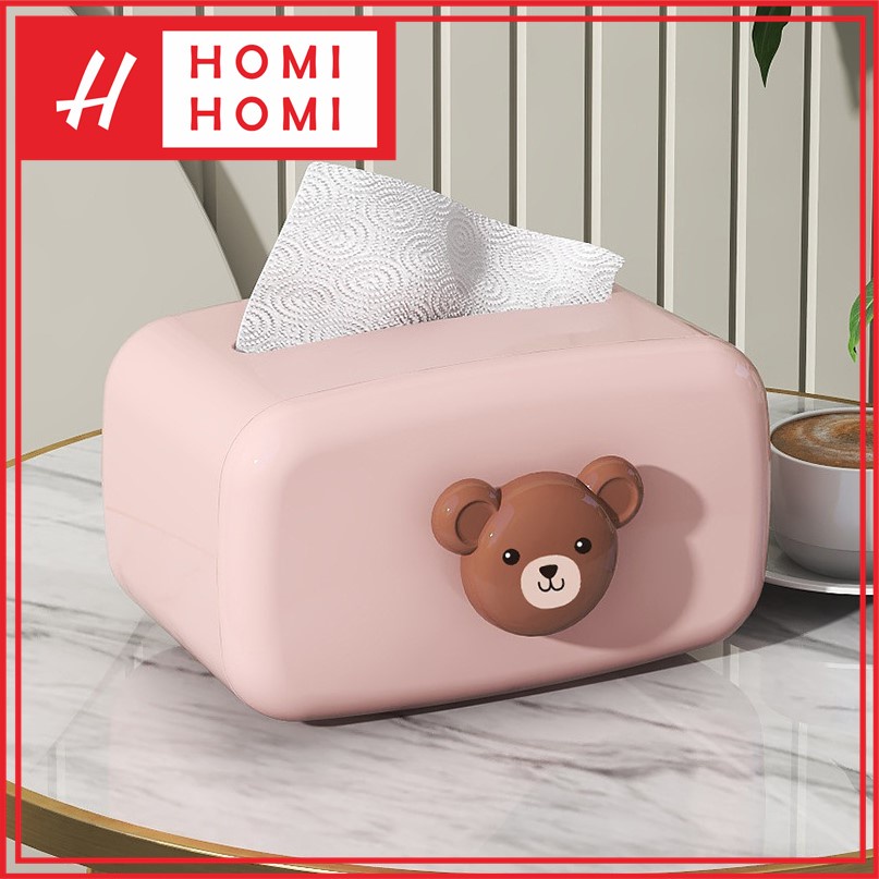 HomiHomi Kotak Tissue Box Organizer Tempat Wadah Tisu - KT006