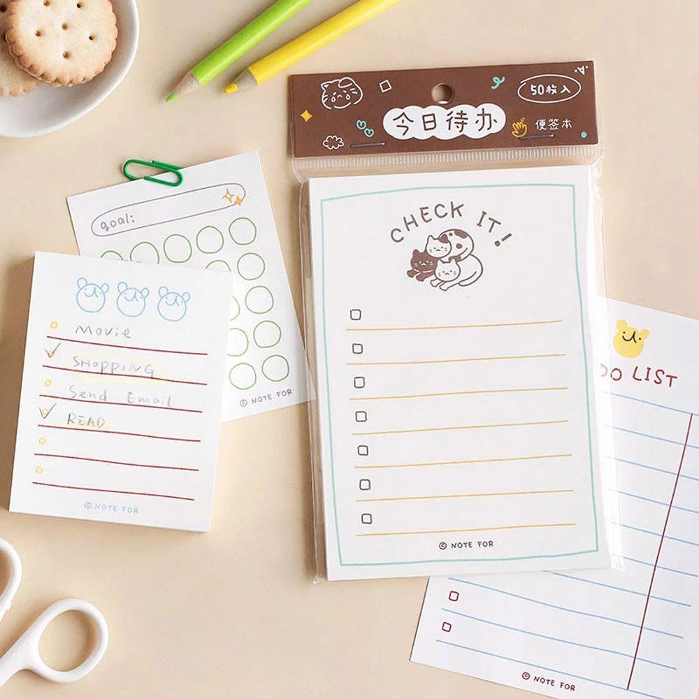 Memo Pads Agustina 100sheets/50sheets Creativity Post Notes Tulisan Pad Paket Mingguan Daily Plan Sticky Notes