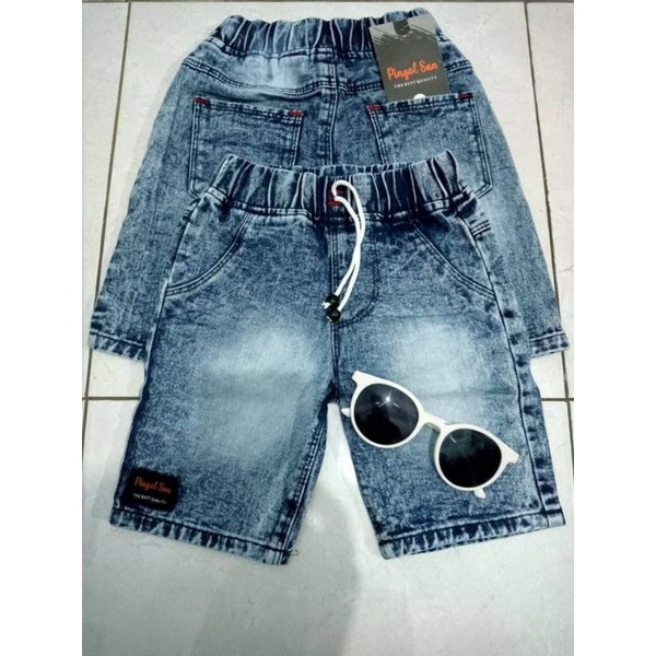 Celana Jeans Bayi 1 - 10 TAHUN  Celana Pendek Anak Cowok Denim Bab Pinggang Ngaret