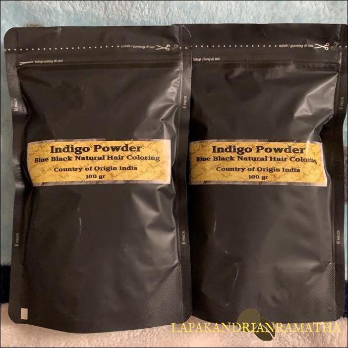 Download Indigo Powder 100 Gr Natural Blue Black Hair Coloring Shopee Indonesia