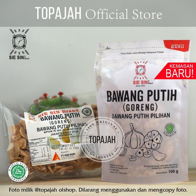 

Bawang putih goreng pilihan “SIE SIN” 100gr HALAL