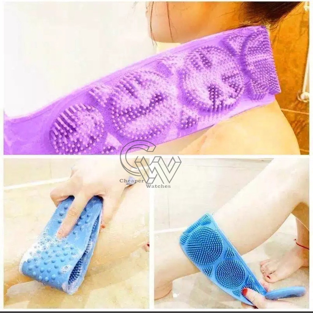 Cheaper-Sikat Punggung Silikon Scrubber Alat Mandi Sikat Gosok Pembersih Punggung Badan