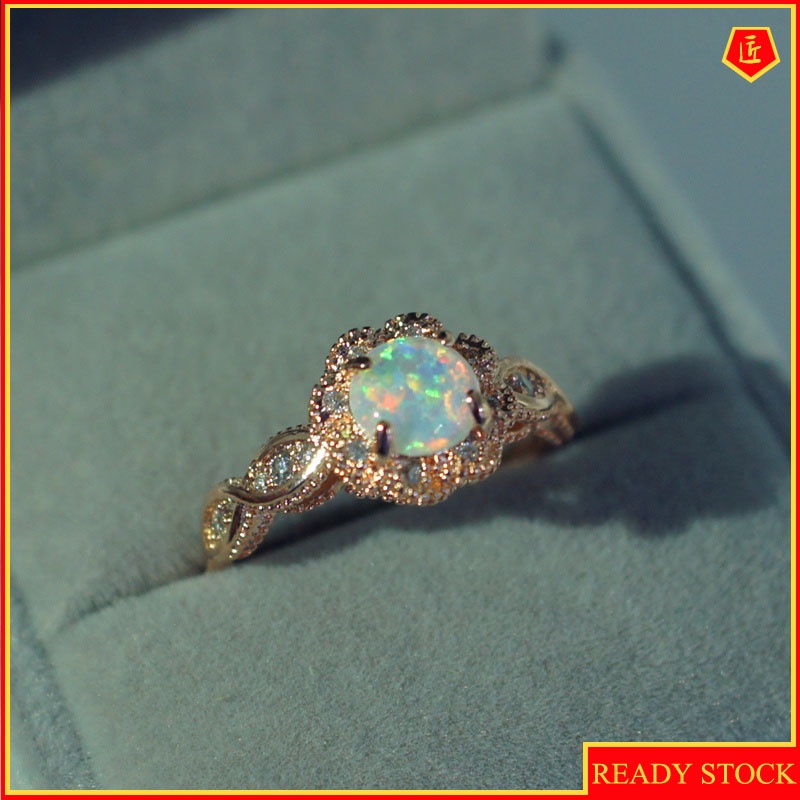 [Ready Stock]Fashion Opal Ring Elegant Fashion Temperament