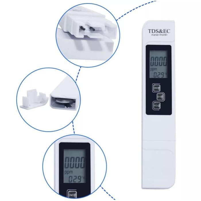 EC TDS METER PENA PENGUKUR 3-IN-1 TDS EC PPM KUALITAS AIR HIDROPONIK