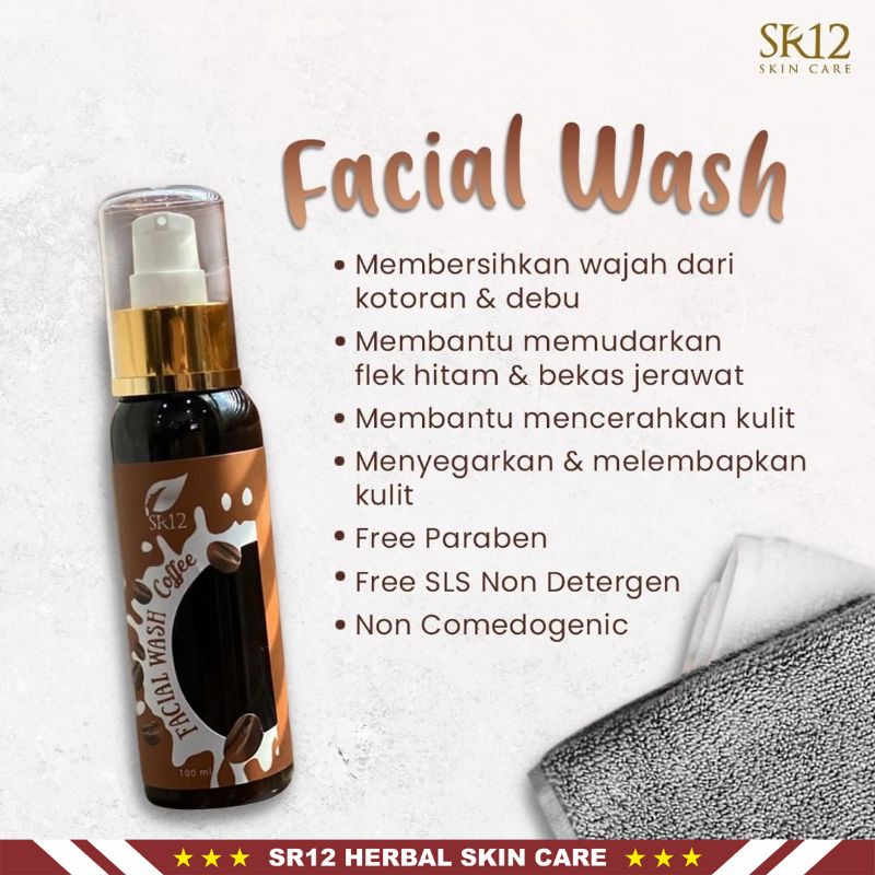 Facial Wash SR12 | Facial Wash Coffee SR12 &amp; Facial Wash Green Tea SR12 | Sabun Wajah SR12 Skincare