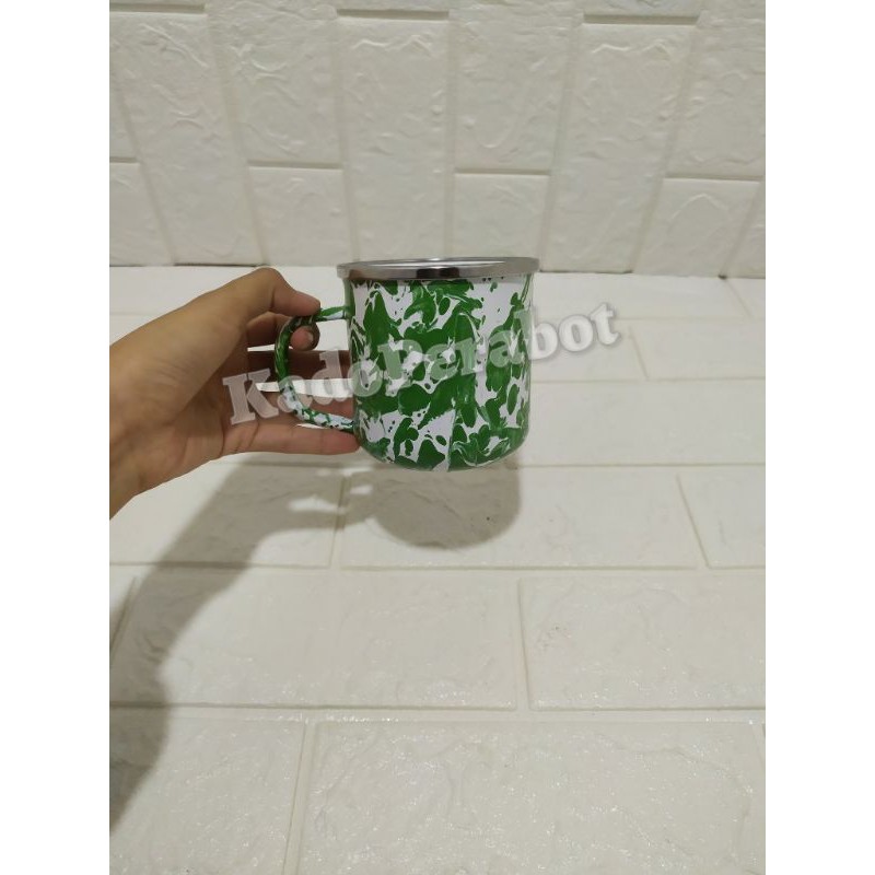 mug enamel 9 cm- gelas loreng si doel- gelas loreng bapa bapa