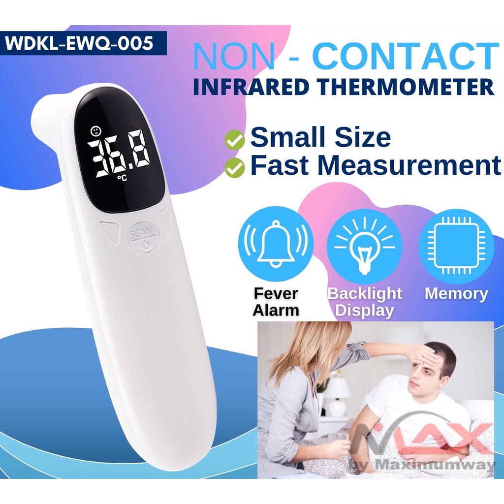 Wreadycare Thermometer Infrared Digital / Thermogun Non-Contact untuk alat ukur suhu tubuh Thermometer Suhu Tubuh Digital Infrared Non Contact EWQ-005 Thermogun Termometer Infrared Non Contact Digital Suhu Badan Tubuh Thermometer