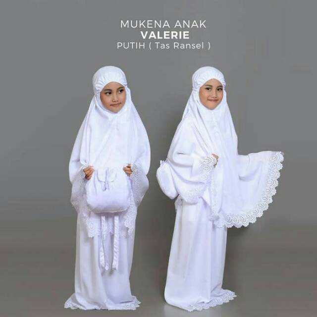 MUKENA ANAK POLOS PUTIH MURAH MUKENA VALERIE ANAK MUKENA LEBARAN ANAK MUKENA ANAK POLOS RAYON MURAH