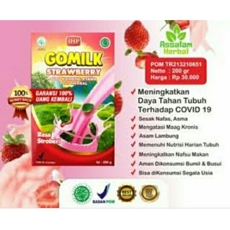 

Susu kambing etawa gomilk strawberyy