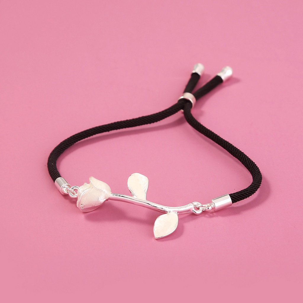 Hu Hu Hu Hu Hu Alat Bantu Pasang Kacamata♡ Handmade Gelang Tali Liontin Bunga Mawar Naga Glow in the Dark Buatan Tangan Dapat Disesuaikan Untuk Unisex