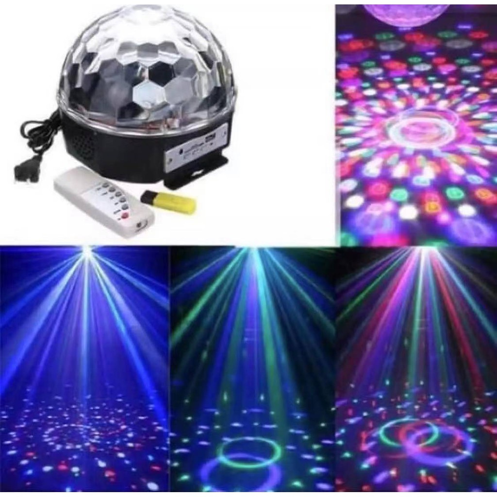 Lampu Disco Besar Profesional 6 Warna Sensor Suara dengan RGB MP3 Player bluetooth